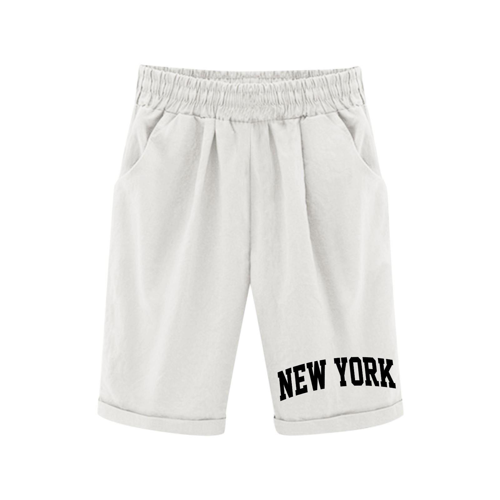 

Летние повседневные спортивные брюки Five Minute для мальчиков и девочек с эластичным поясом и карманом с принтом 160 белый