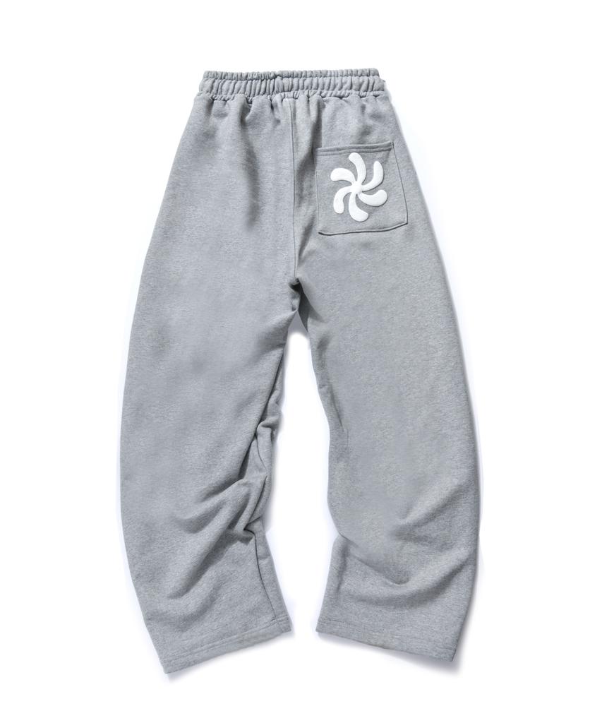 AMOU Spiral One Tuck Sweat Pants Gray