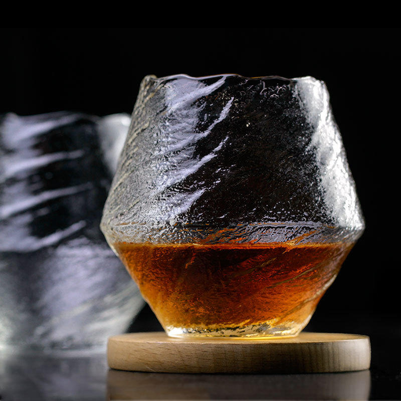Japan Edo Blowing Glass Whisky Whisky Wooden Box Niche Liqueur XO Crystal Whisky Crystal Wine Glass Cognac Brandy Snifter | Wine Glasses