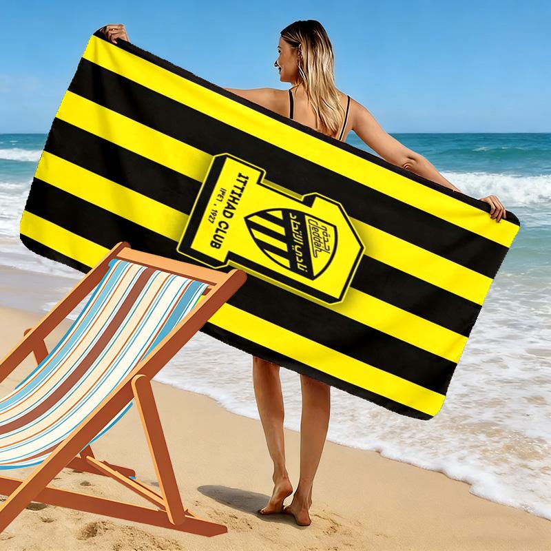 1ttihad Club Print Beach Towel, Large Soft Quick Dry Towel for Beach Camping Swimming