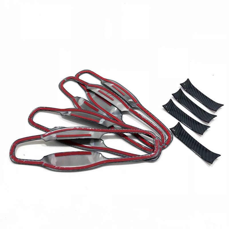 For Jeep Grand Cherokee 2014-2018 Accessories Door Handle Cover Car Door Bowl Pull Carbon Fiber Exterior Trim Molding Decoration