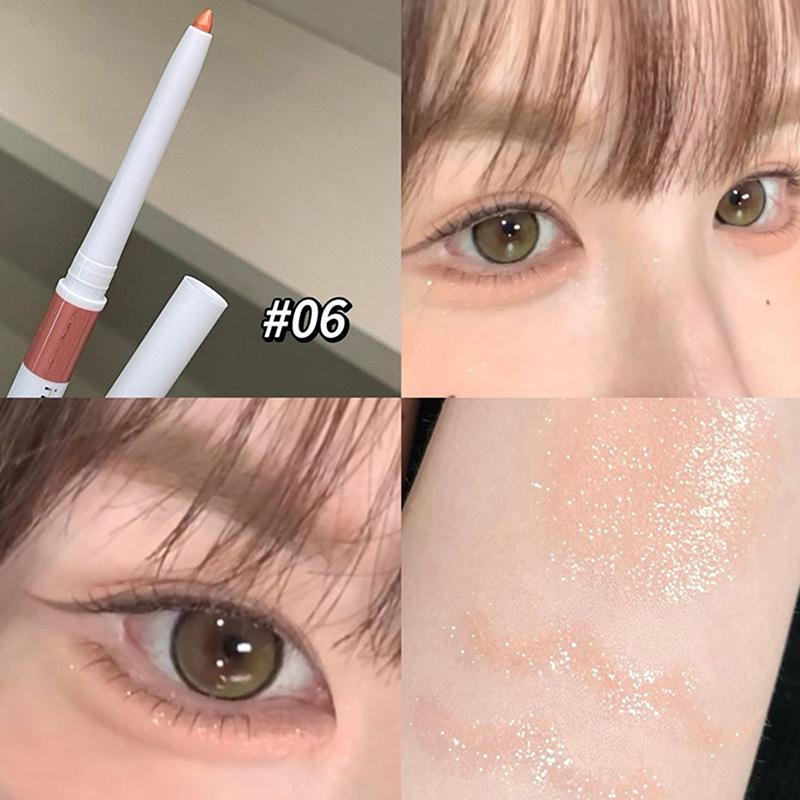 Herorange Glitter Diamond Silkworm Pencil Peach Shimmer Highlighter Aegyo Sal Stick Brighten Eye Shadow Pen Makeup Cosmetic
