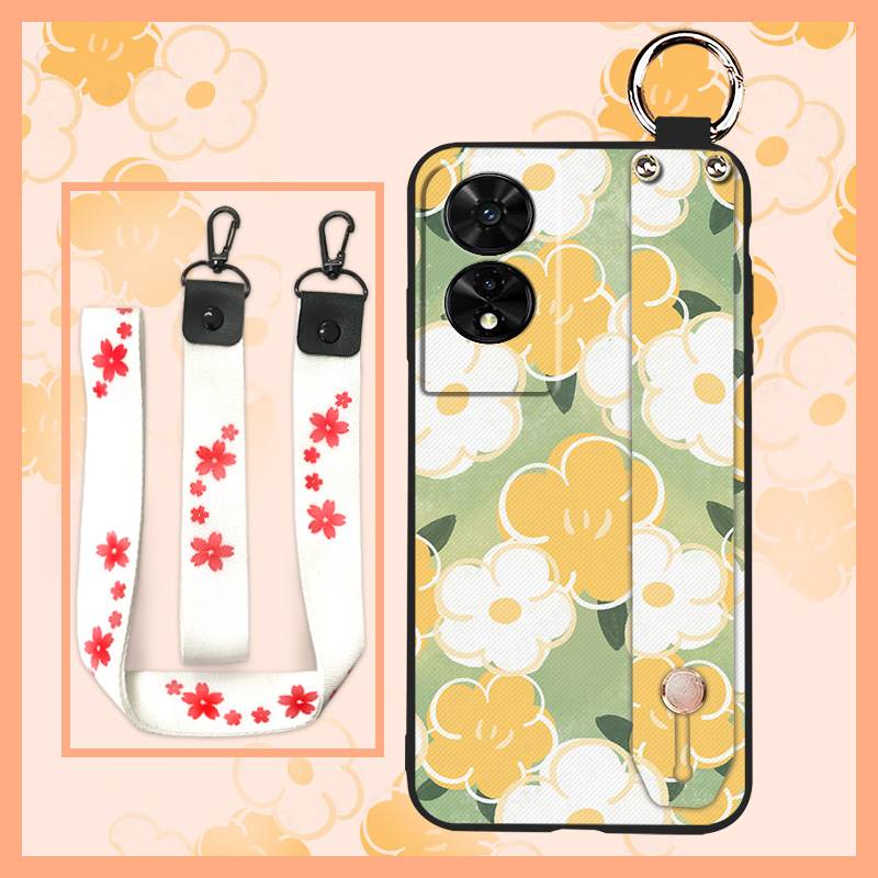 Fashion Design Oil Painting Phone Case For TCL 505/T509K/T5094 Wrist Strap Lanyard Anti-dust Silicone Waterproof Durable