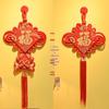 Auspicious Chinese Knot Fu Pendant with Fish Design for New Year: Small Size Door and Living Room Hanging Decoration