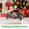 Nativity Set 12 Pieces Religious Jesus Birth Sculptures Resin Christian Holiday Decorations Nativity Scene Manger Statue
