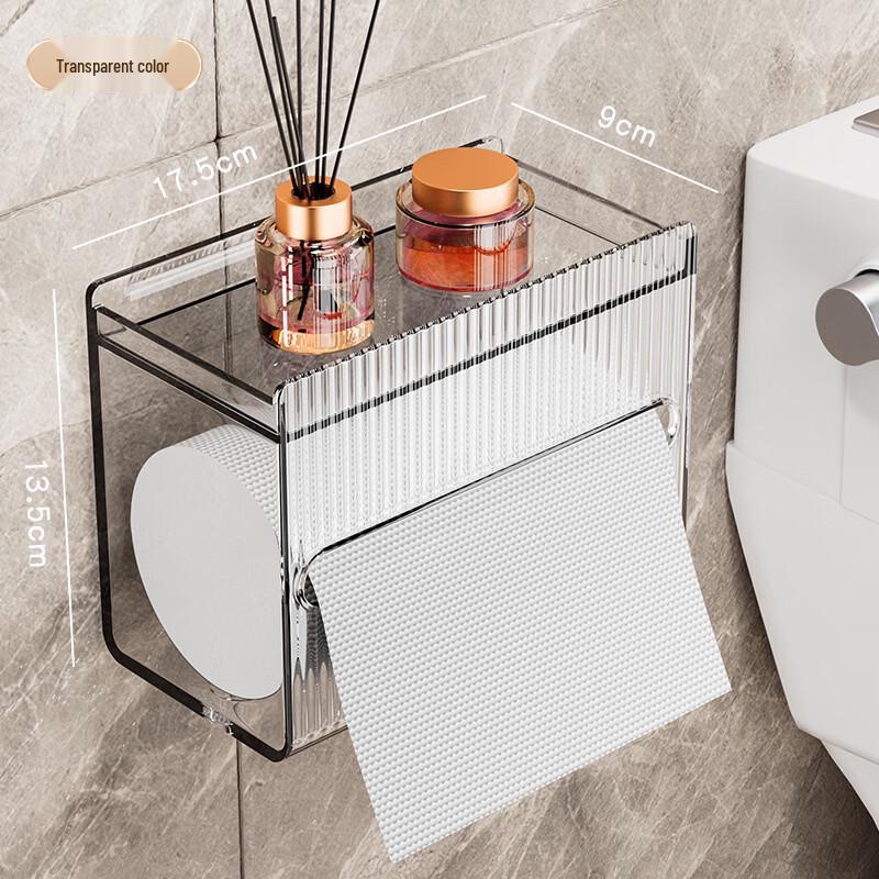 SPACEXPERT Wall-Mounted Bathroom Tissue Box with Shelf