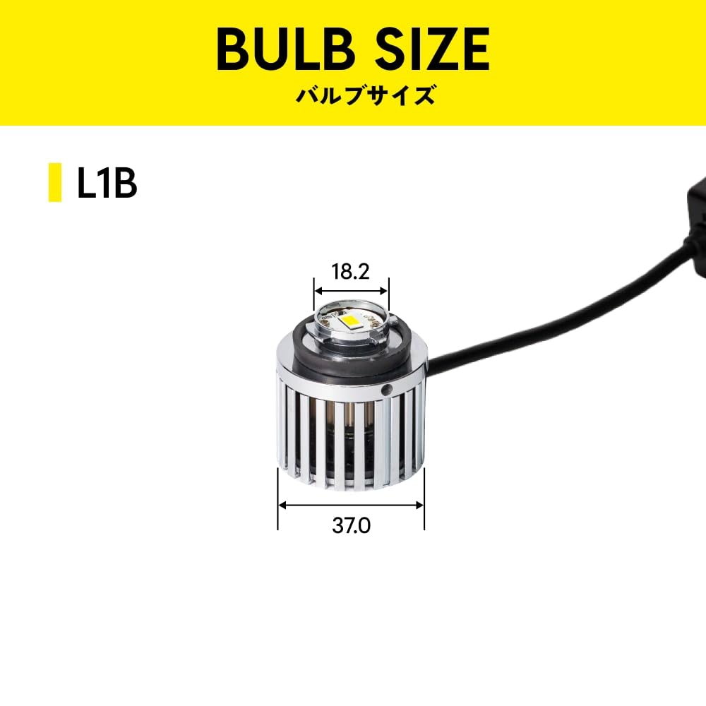 L1B LED Fog Light New Genuine Replacement Vehicle Inspection Memory Set of 2 HID-ya Bulbs, Bulbs, White, 8100lm, Aftermarket, Compliant, Function,
