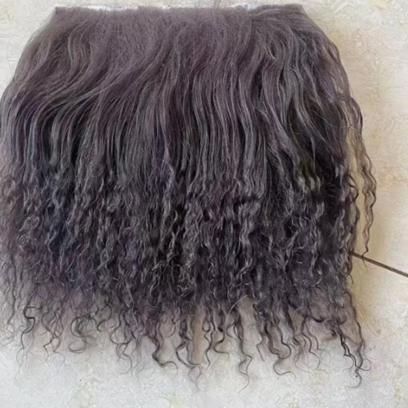 Mongolei Fell Schaffell Wolle Extensions Haarsträhne Lockige Textur Lockige Haarverlängerungen Strapazierfähig Lammfell Fell Puppe Spielzeug Zubehör
