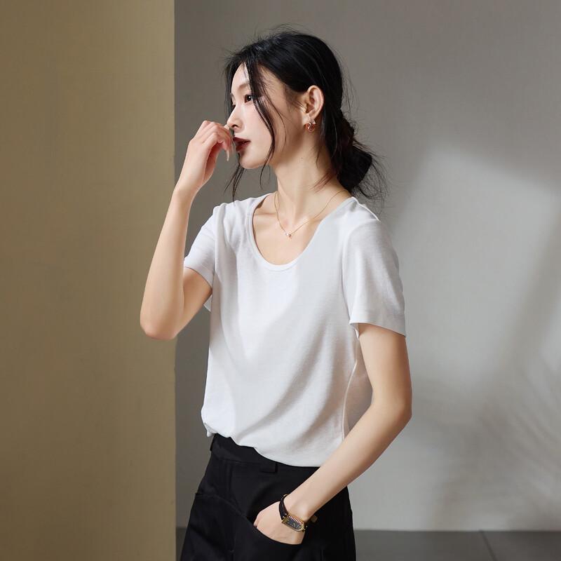 

SOFSIL Women s U-Neck Solid Short Sleeve T-Shirt XL