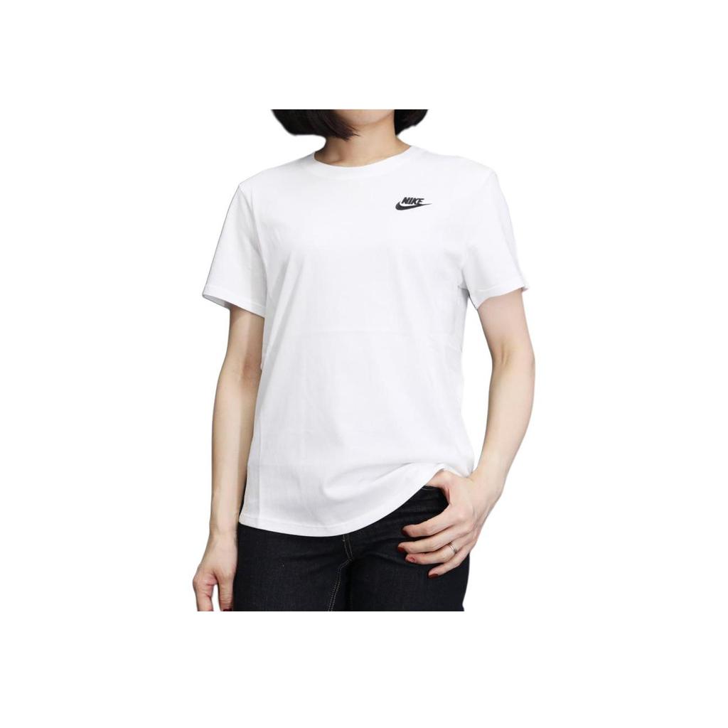 Nike Sportswear Club Essentials Knit Short Sleeve Drop Shoulder T-Shirt Women Tops White DX7903-100