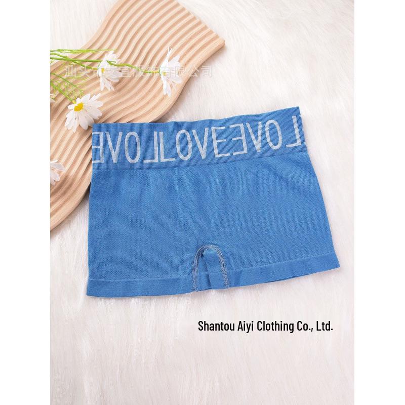 

Cross-Border Plus Size Women s Seamless High-Elastic Letter Sports Fitness Boxer Briefs. Medium синій