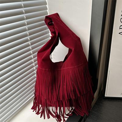 Large Capacity Retro Bag Women's 2025 New Fashion Commuter Underarm Bag Autumn Versatile Fringed Large Bag Tote Bag