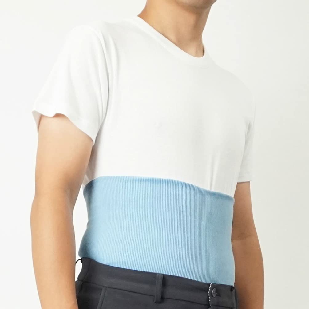 Gunze Belly Love Belly White Size L Warmer, Warmer, Cotton-Rich Ribbed, Unisex, H1000, Moch, (Japanese Size)