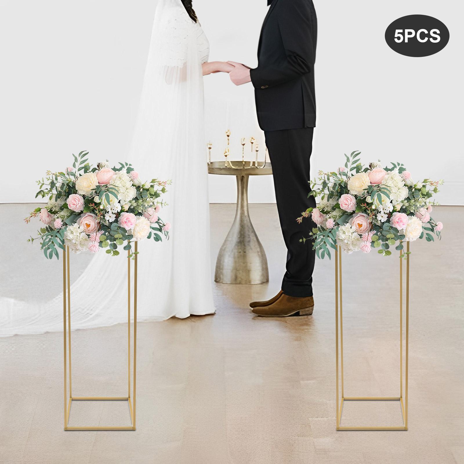 

Bymaocar 31,5 дюйма vШт Подставка для цветов Колонна Вазы Подставка для цветов,Золотая железная вывеска,Прямоугольная рама Подставка для цветов для свадебной вечеринки Декор золотой