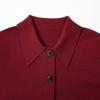 Northern Deer Hexi 100% Combed Wool Polo Collar Knit Cardigan - Early Autumn Elegance