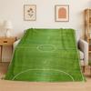 Green Football Field Soccer Art Sport Flannel Blanket Soft Throw Blanket for Bedroom Living Room Bed Travel Camping Picnic Nap
