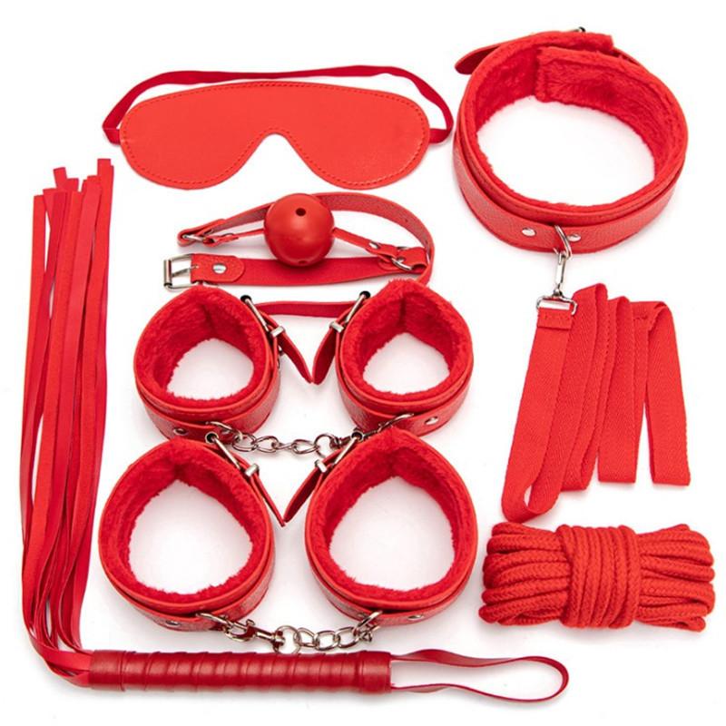 Luxury Belt Portable 7-Piece Genuine Leather Erotic Sex Toy Japanese Fetish Set Sexy Slave Belt Equipment