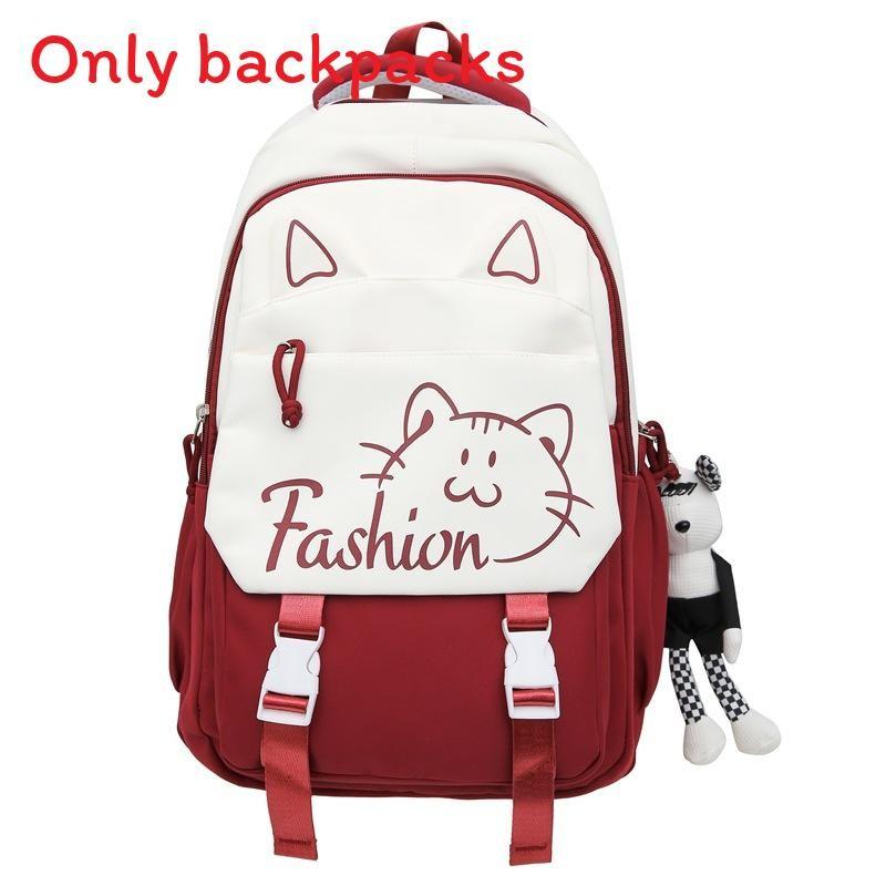 Cat Printed Backpack Large Capacity Breathable Outdoor Leisure Schoolbag Travel