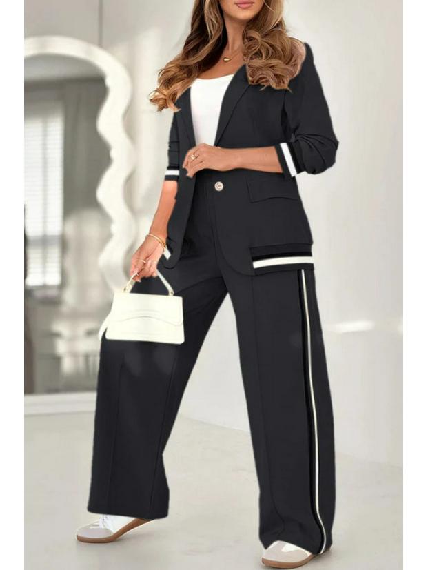 2025 Euro-American Ribbed Solid Color Fashion 2-Piece Set