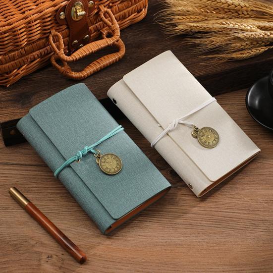 Vintage Thick Paper Journal Notebook Faux Leather White 1 Pc
