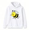 Lässiger Kinder-Hoodie mit entzückender lächelnder Cartoon-Biene Grafik auf der Brust, Langarm-Weiches Sweatshirt, Schönes Geschenk für Jungen Mädchen Tägliche Outdoor-Kleidung
