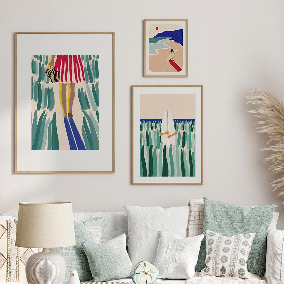 Surf Beach Ocean Vintage Posters Canvas Print Painting Wall Picture Art Modern Fashion Retro Abstract Living Room Interior Decor