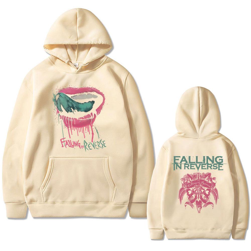 Rock Band Falling In Reverse Double Sided Print Hoodie Men Women Vintage Gothic Punk Hooded Sweatshirt Male Oversized Streetwear