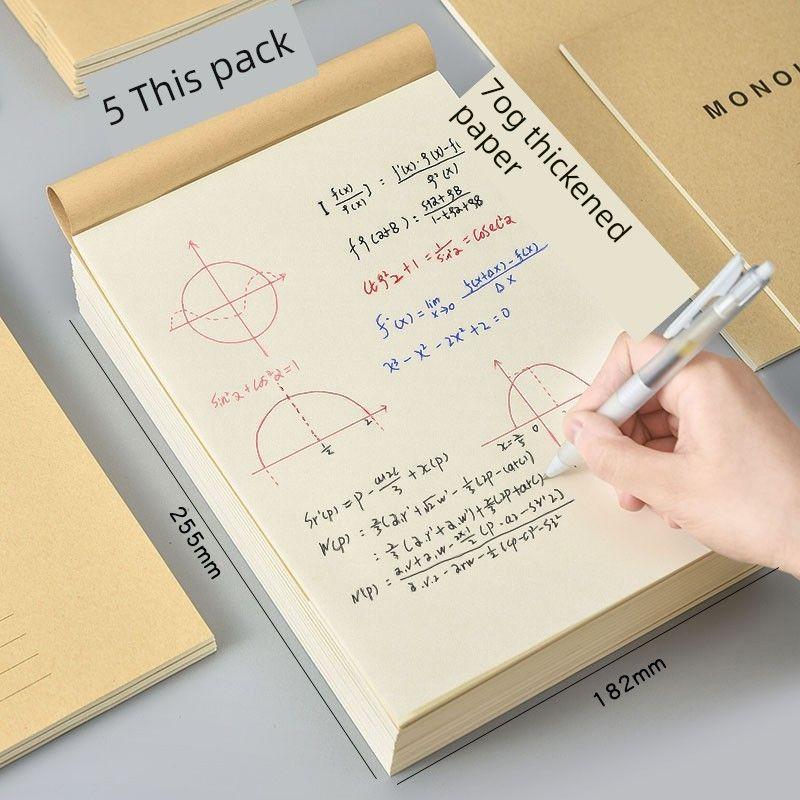 

Elementary School Student Mathematics Scribbling Pad Performance Grass Paper Book Blank Junior and Middle School Students Special for School Opening [Binding] Draft/5/200