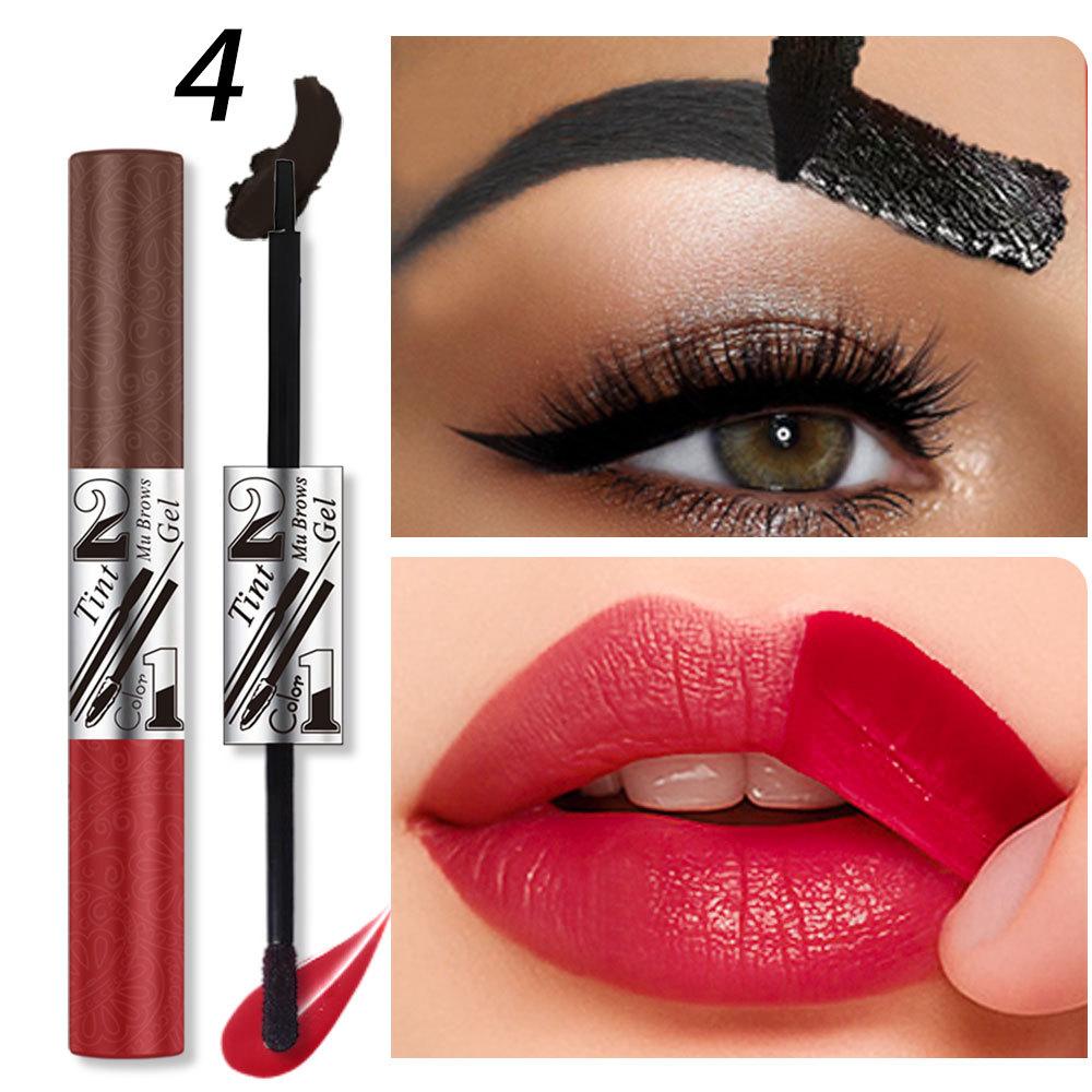 Gel per sopracciglia e tinta labbra 2 in 1 Strappabile Cosmetico Combinato Lunga Tenuta Colore Intenso Resistente al Sudore Trucco Peeling