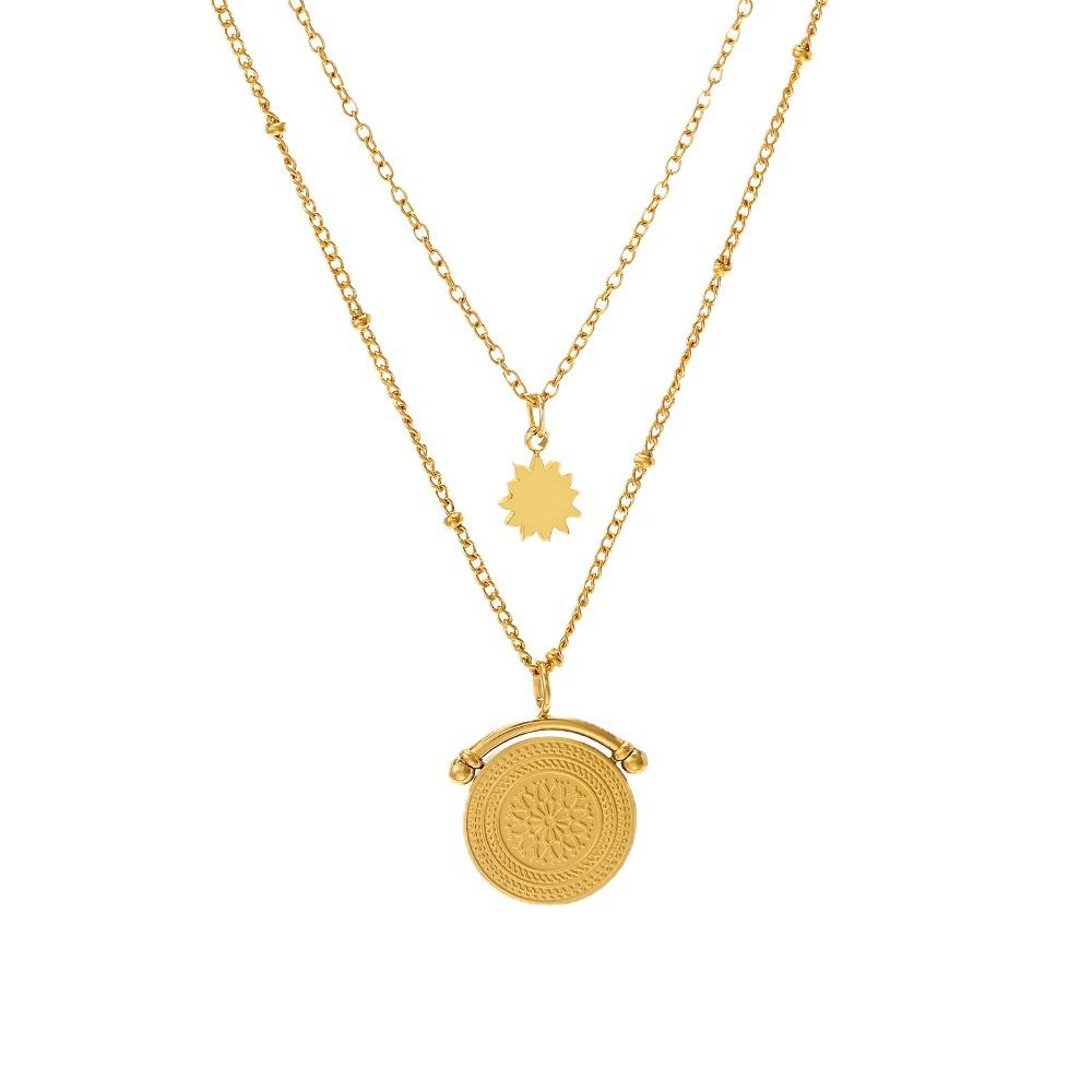 Fashion Double Layer Star Pendant Necklace 14K Gold Minimalist Design Versatile Women's Jewelry
