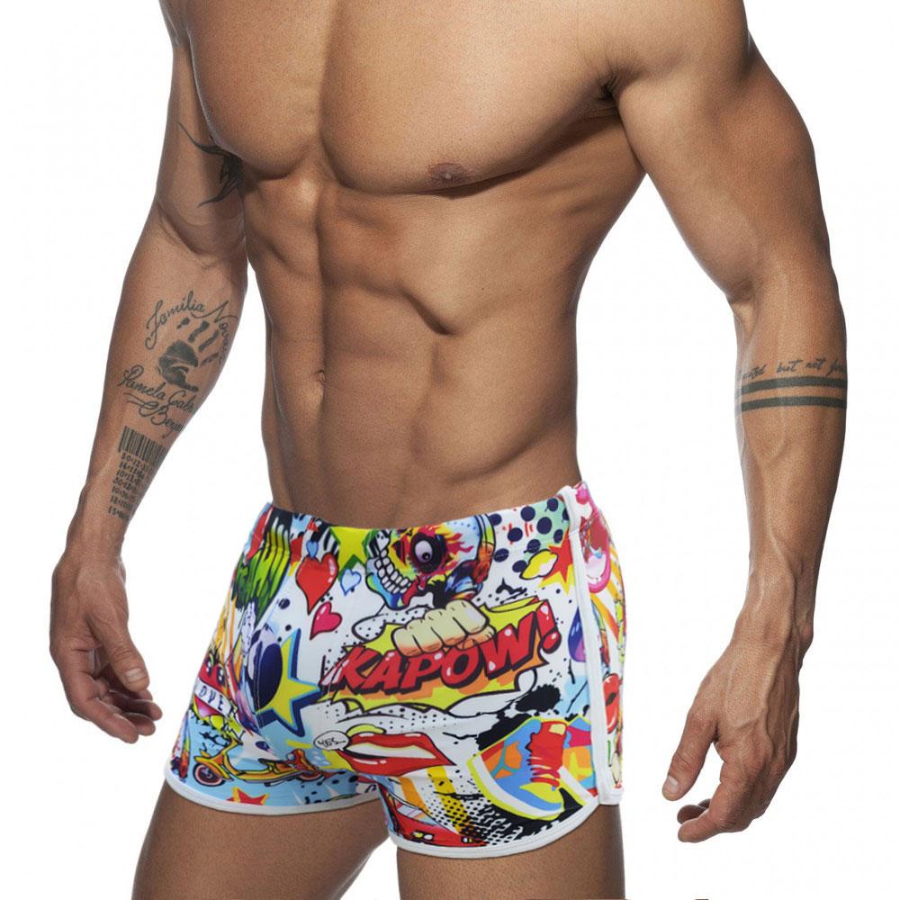 Herren-Badehose, passend für sexy Badebekleidung, Strandkleidung, Bräunen, Surfen, Aufdruck Tigger