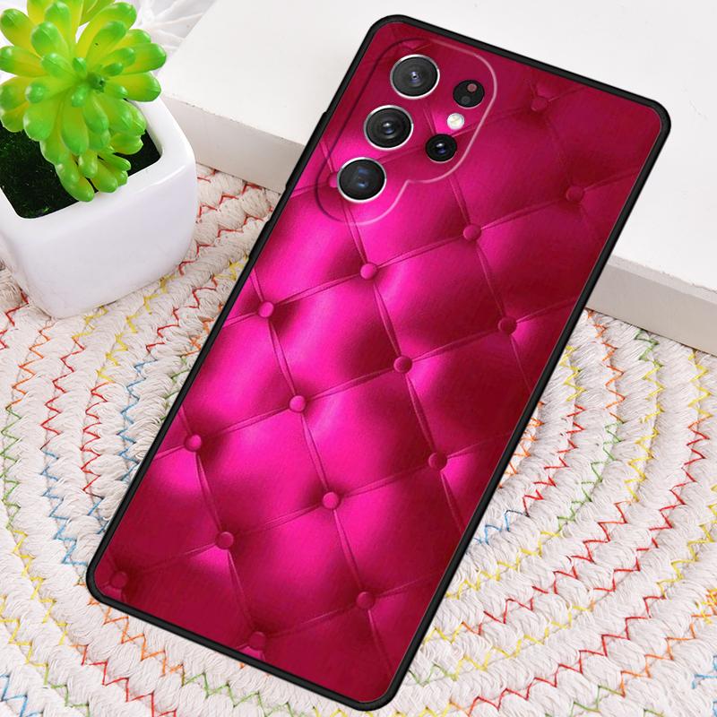 Red Leather Pattern design Phone Case For Samsung Galaxy note 10 pro S26 S25 S24 S23 S22 Ultra Plus S21 FE S20 Shockproof Cover