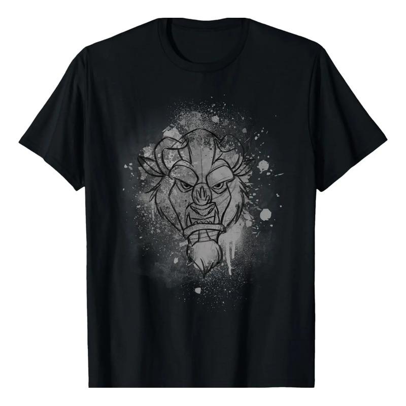 Camiseta Disney La Bella Y La Bestia Ink Splatter Beast S