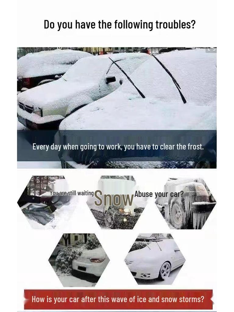 Half Car Cover: Sunshade, Snow & Frost Protection, Anti-Freeze, Rainproof, Summer Heat Insulation, Thickened Fleece Cotton