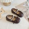 Girls' Spring Pearl Bow Mary Jane Princess Shoes