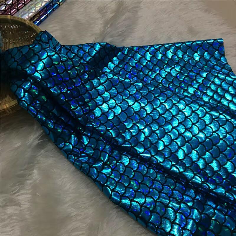Fischschuppen Glitzerstoff Elastizität DIY Bühnenauftritt Kostüme Hochzeitsfeier Dekoration Nähen Meerjungfrau Badeanzugstoff