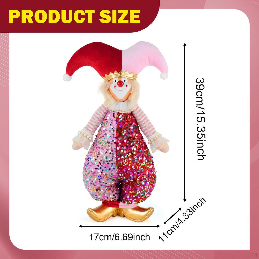 Christmas Clown Doll Decoration Home Decor Xmas Figure Figurine Holiday Ornament for