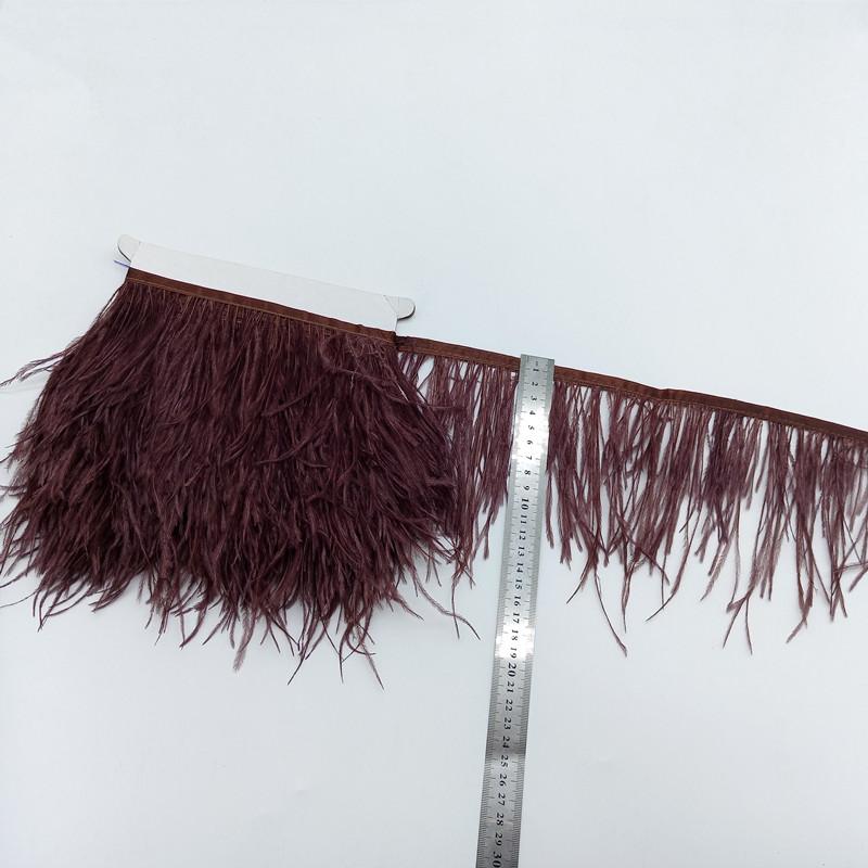 Feather1meter Dyed Colorful Ostrich Feathers Trim Ribbon for Dress Clothing Decoration Sewing Needlework Handicraft Accessories10-15cm