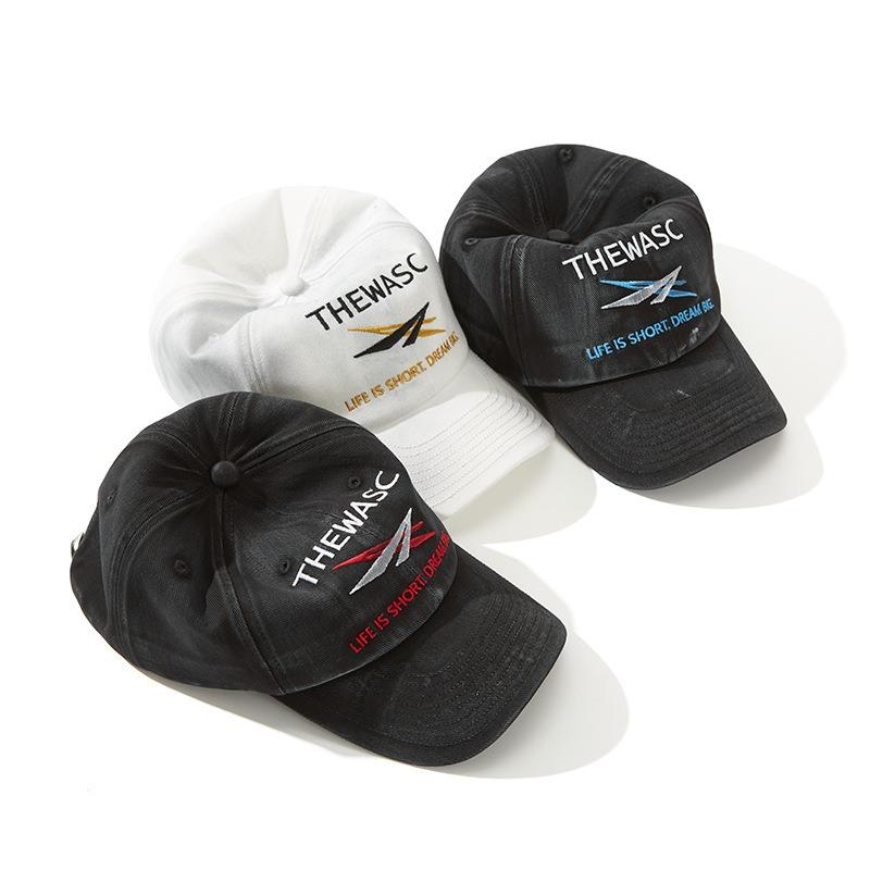 Retro washed old hat men's versatile street trendy brand embroidery big head circumference showing face small cap
