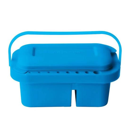 

Ведро для мытья ручек 3-в-1, очиститель кистей, мойка с крышкой-поддоном, 16 отверстий темно-синий