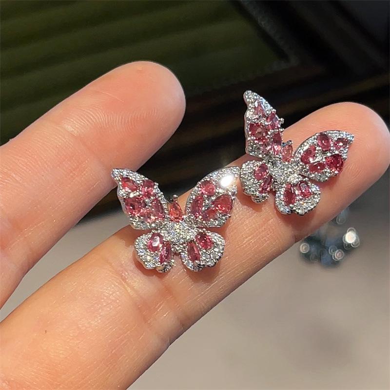 Cercei Fluture Argint S925 - Design Coreean Proaspăt cu Galvanizare Aur, Stil Nișă Lux Ușor