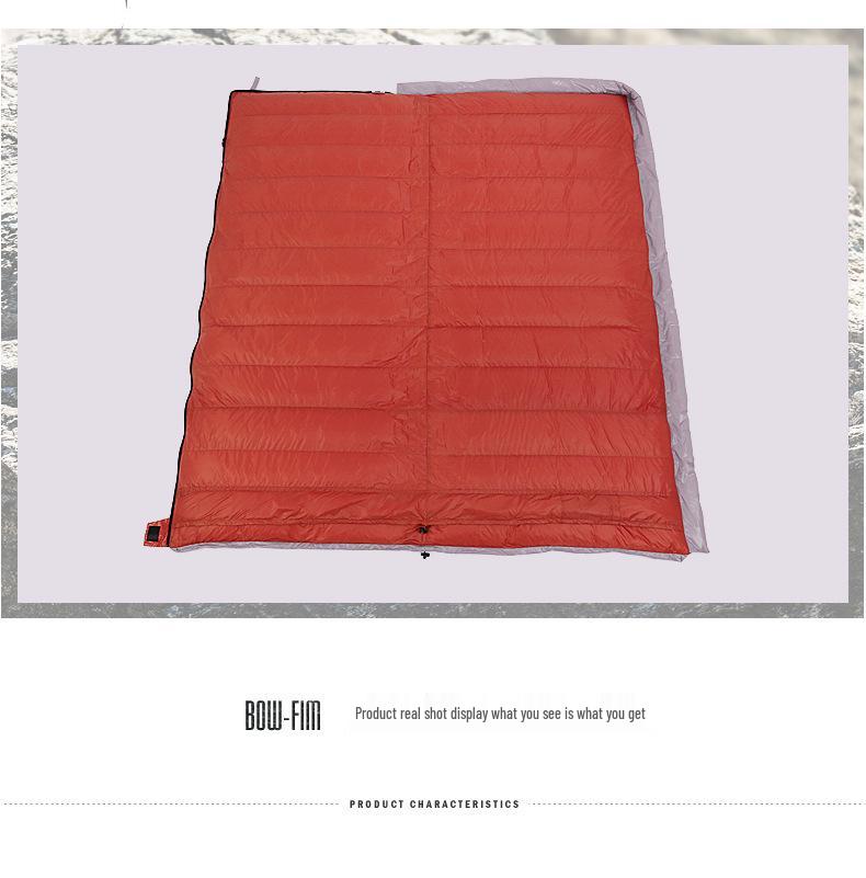 SKY ICE Gray Bear Down Silk Sleeping Bag - Winter Thickened for Adults, Warm Cold Protection for Outdoor Camping