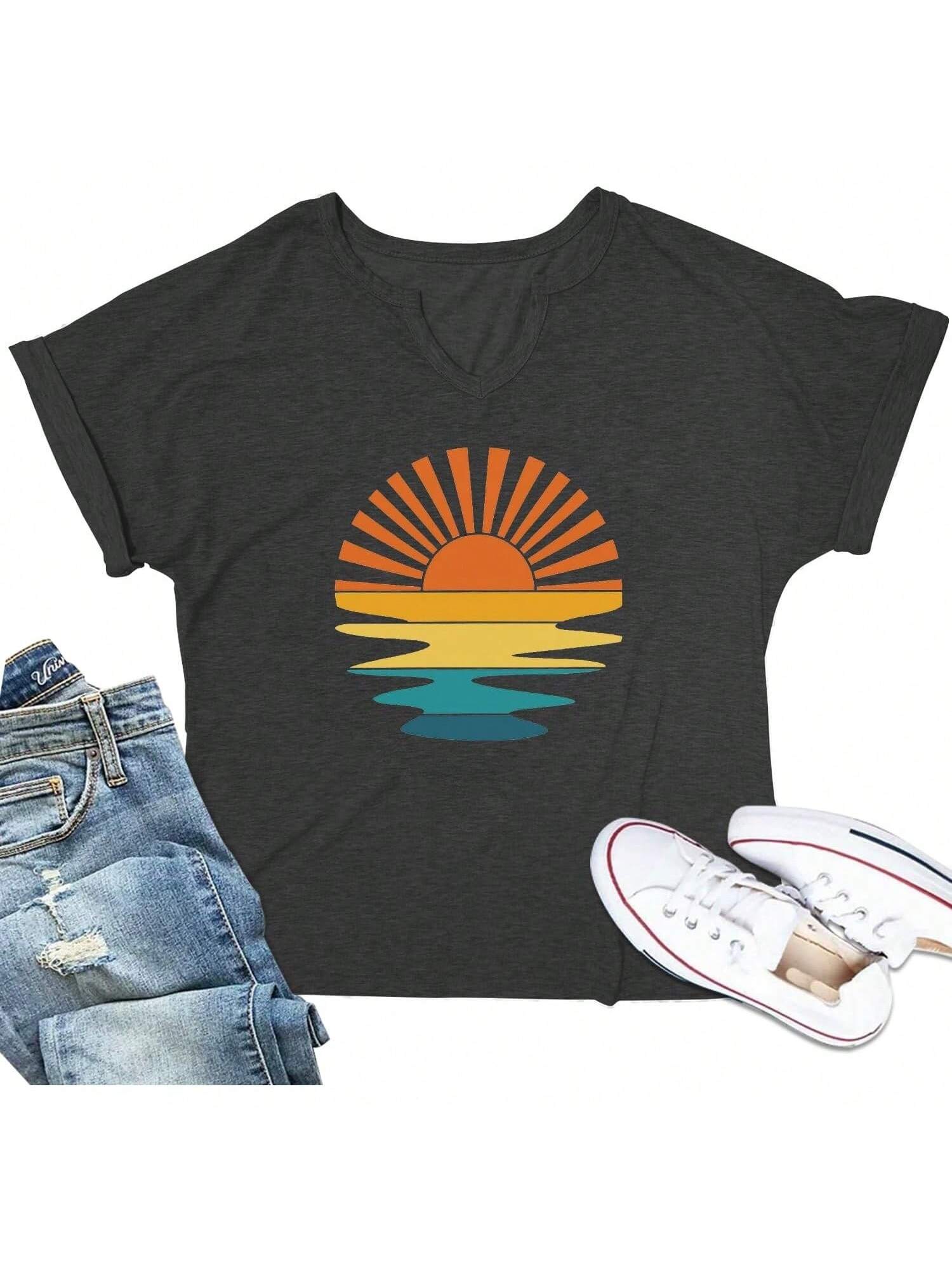 Butterfly Shirts For Vintage Floral Tee Shirt Butterfly Graphic Tops Wounisex Vacation T-Shirt Nature Lover Tee S разноцветный