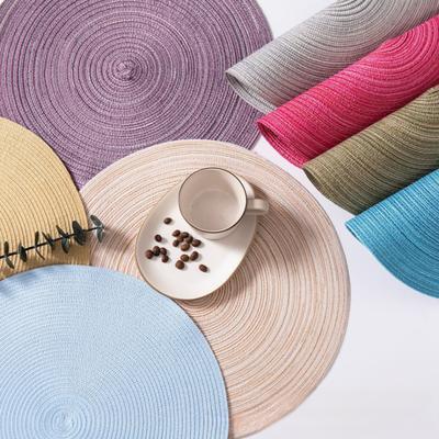 Tapis de Table Rond Tissé Fil de Coton Tapis de Table pour Table Antidérapant Vaisselle de Cuisine Sous-Verre Tasse Plat Tapis Décoration