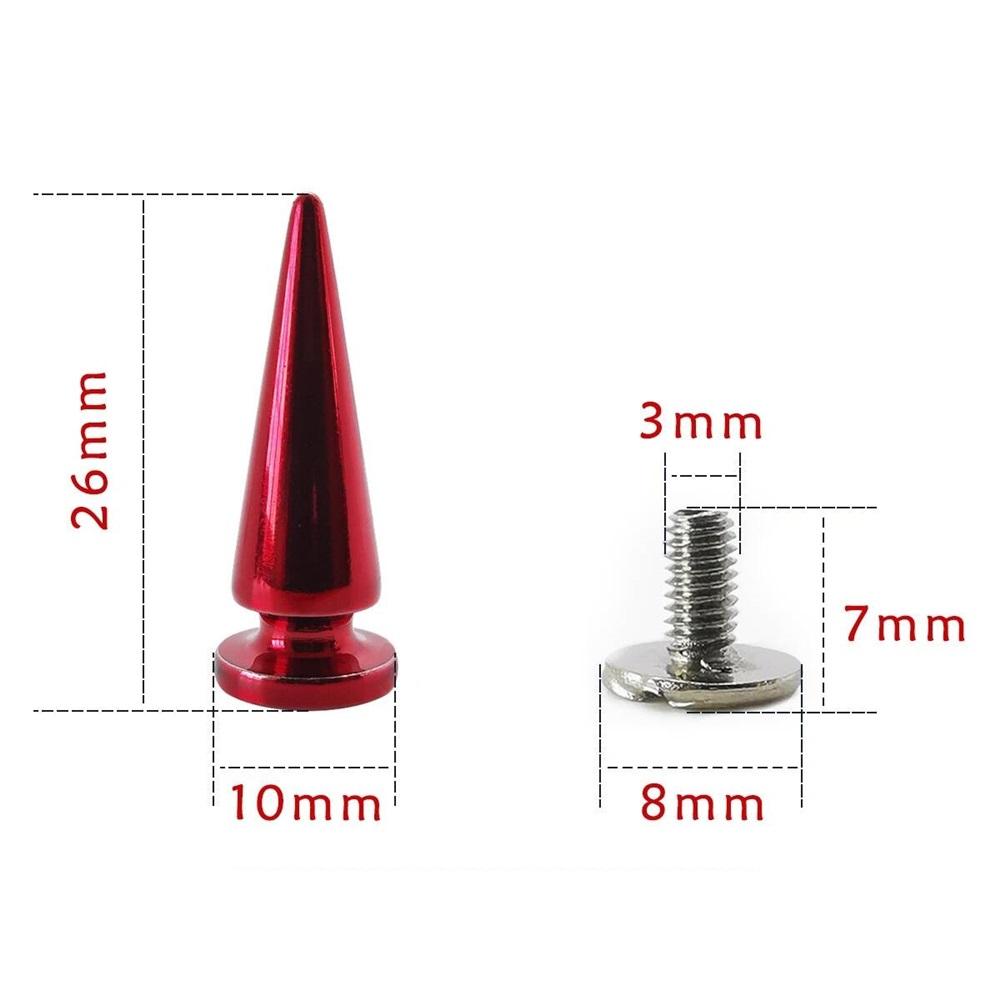 10 Sets Copper Bullet Rivets With Metal Screws – 10x26/29mm For Leather Crafts, Bags, Jeans, Canvas – 5 Colors (Green/Red/Bronze/Gold/Silver)