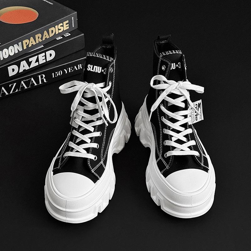 Shoes New Shoes Platform Canvas Shoes Bag Head Leisure Sports High Top Trendy Shoes European Size Large Size Women's Shoes
