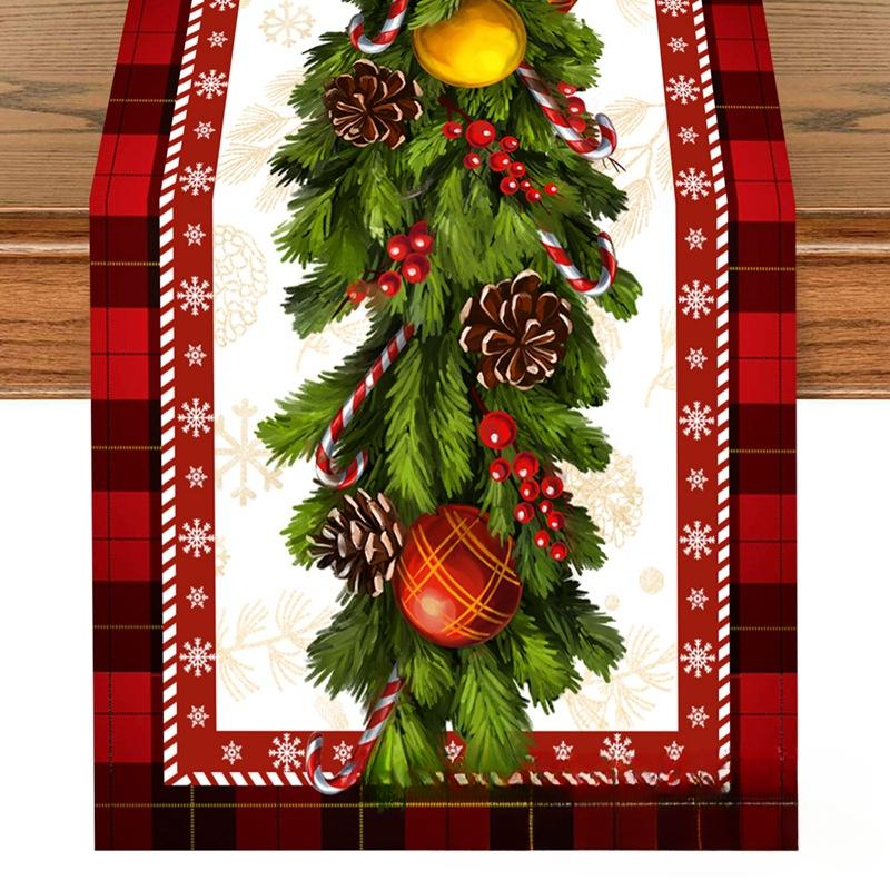 

Різдвяний стіл Прапор Північний стиль Святкове оформлення столу Прапор Відкрита вечірка Обідній стіл Ізоляція Різдвяний стіл Доріжка 35*180