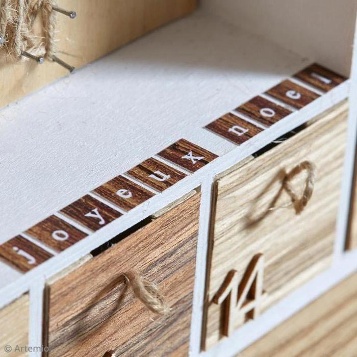 Calendrier De L'avent En Bois À Décorer - Marque - Modèle - Bois - Enfant - Beige