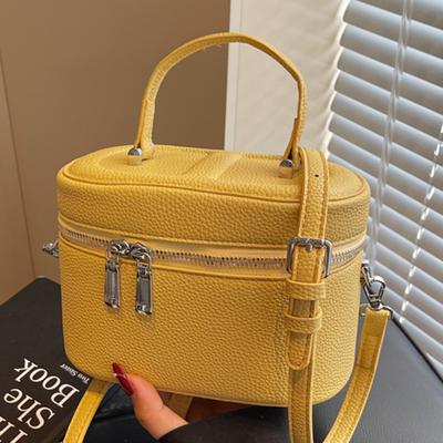 Retro Women's Bags, Popular Bucket Bags, Daily Lychee Pattern Messenger Bags, Foreign Style Small Square Bags, Fashionable Boxes, Cosmetic Bags.
