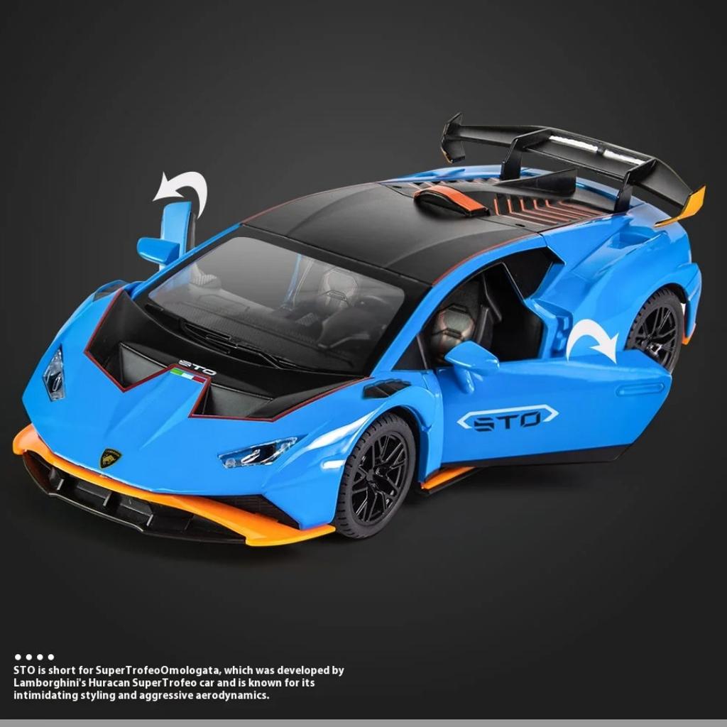 1/24 Scale Lamborghini Huracan STO V10 Supercar Model Alloy Die Cast Vehicle Model Home Interior Collection Decorative Ornaments Gift